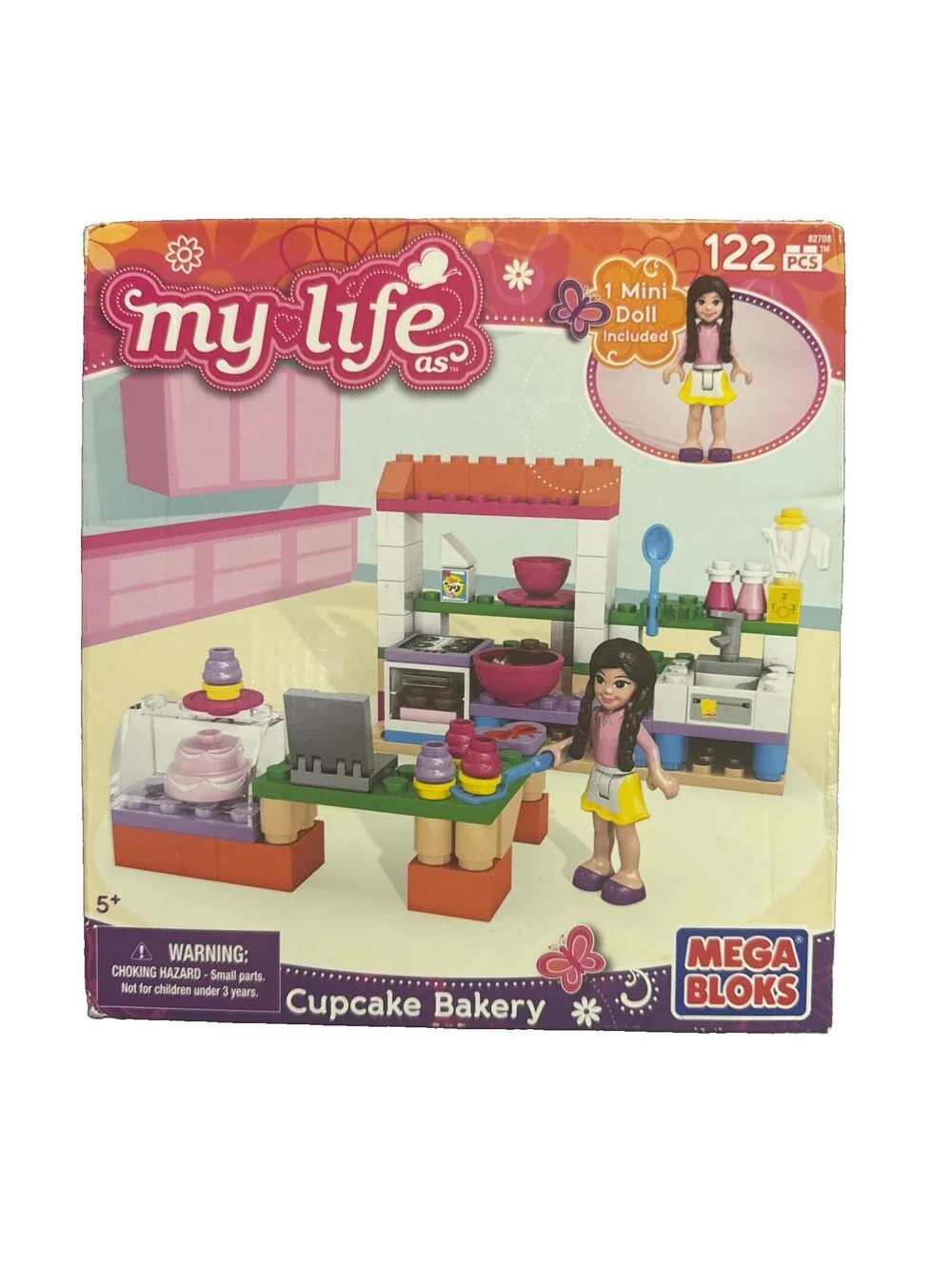 Mega Bloks My Life As Cupcake Bakery Mini Doll Building Block Set 122pc Ages 5+